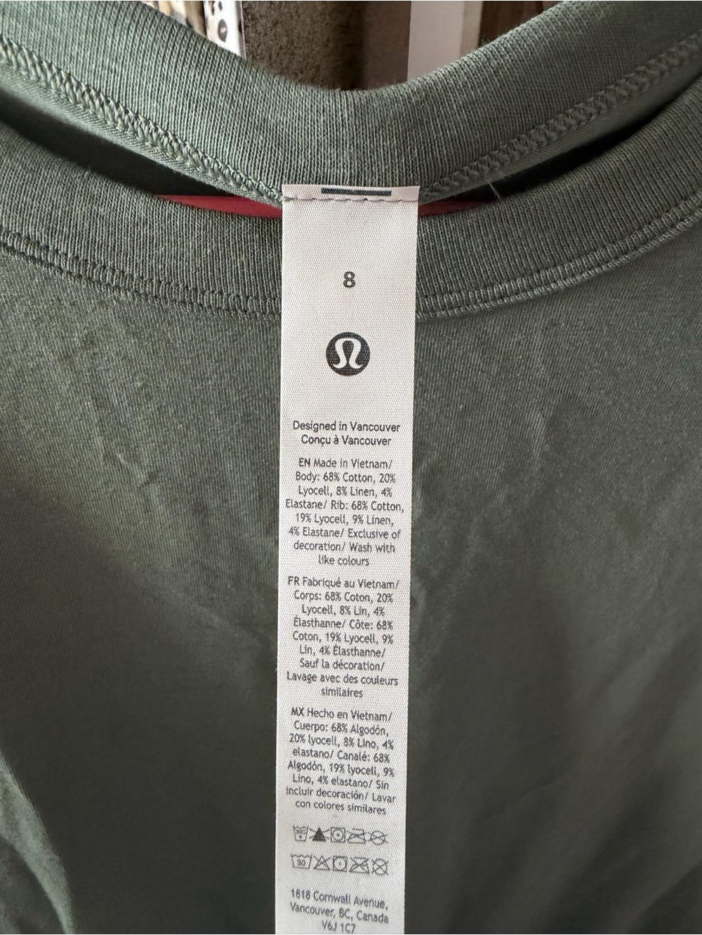 Lululemon Classic-Fit Cotton-Blend T-Shirt Dress NWT Size 8 Grey Eucalyptus - Picture 5 of 5